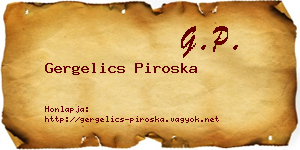 Gergelics Piroska névjegykártya